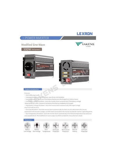 Lexron 300 Watt 12v Modifiye Sinüs İnverter