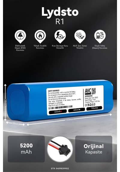 Lydsto R1 5200mah Robot Süpürge Bataryası K.k