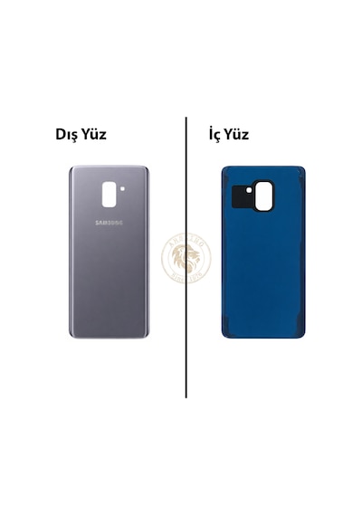 Samsung Galaxy A8 Plus 2018 A730 Orkide Gri Renk Arka Kapak Arka Cam Batarya Kapağı Pil Kapağı Lazer Kesim Back Cover Galaxy A8 Plus Uyumlu Orkide Grisi