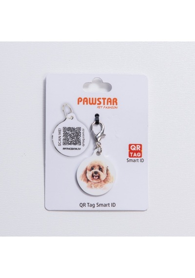 Poodle Köpek Desenli Qr Tag Evcil Hayvan Künyesi İsimlik Pet Tag Köpek Künyesi Kedi Künyesi Qr Kodlu Künye Diğer