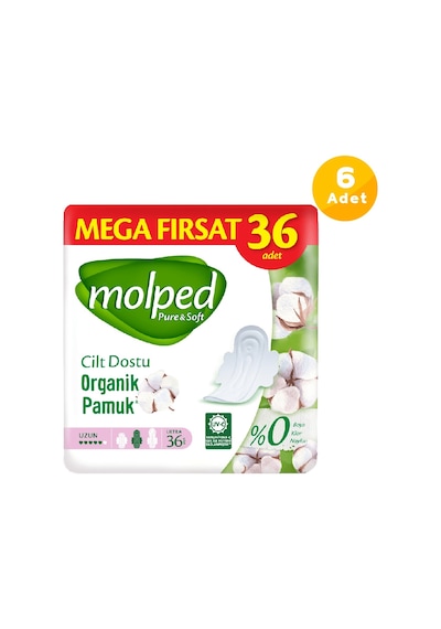 Molped Pure & Soft Mega Fırsat Hijyenik Ped Uzun 6 x 36'lı