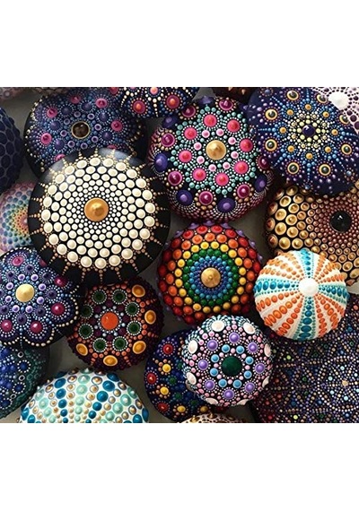Dot Taş Görünümlü Ahşap 10 10 Cm Çok Renkli