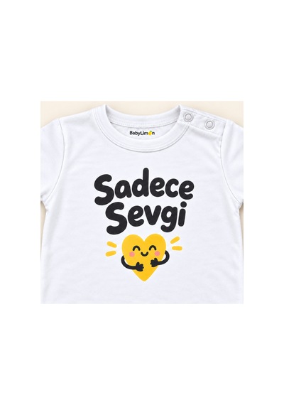 Babylimon Sadece Sevgi Beyaz Kısa Kollu Çıtçıtlı Bebek Zıbını Beyaz - Sadece Sevgi - 928161960 Beyaz - Sadece Sevgi