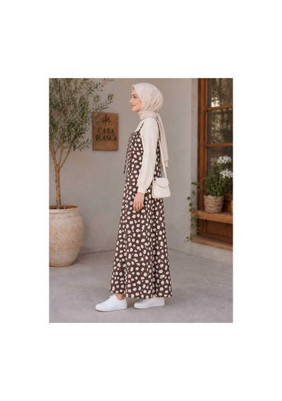 By Elmoda Kadın Kahverengi Dijital Baskılı Ayarlanabilir İp Askılı Jile Elbise Kahverengi Kahverengi By Elmoda Kadın Kahverengi Dijital Baskılı Ayarlanabilir İp Askılı Jile Elbise Kahverengi Kahverengi