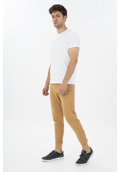 Maraton Sportswear Regular Erkek Ribana Paça Basic Koyu Bej Eşofman Altı 20922-koyu Bej Koyu Bej