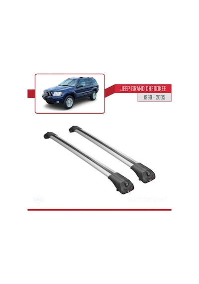 Jeep Grand Cherokee 1999-2005 Arası İle Uyumlu Ace-1 Ara Atkı Tavan Barı Gri