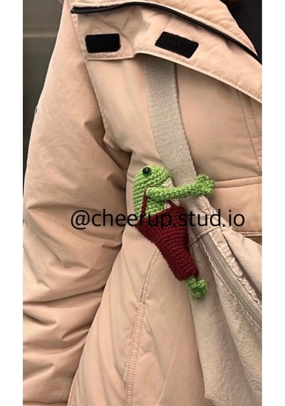 Kurbağa Amigurumi Çanta Charmı, Çanta Süsü