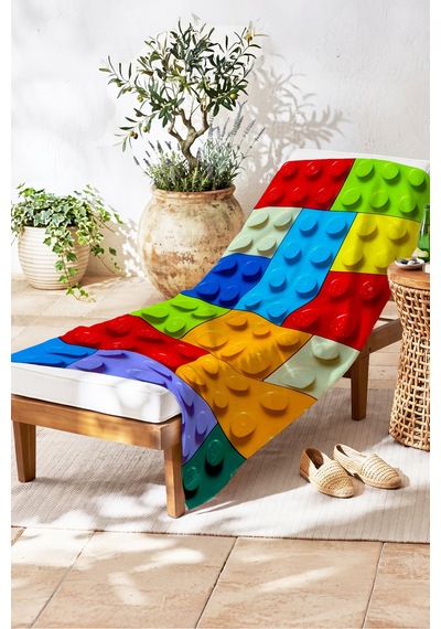 Renkli Blok Oyuncak Temalı Çocuk Plaj Havlusu-eğlenceli Modern Unisex Hızlı Kuruyan Mikrofiber Havlu Sessiz Tınısı Renkli Blok Oyuncak Temalı Çocuk Plaj Havlusu-eğlenceli Modern Unisex Hızlı Kuruyan Mikrofiber Havlu Sessiz Tınısı