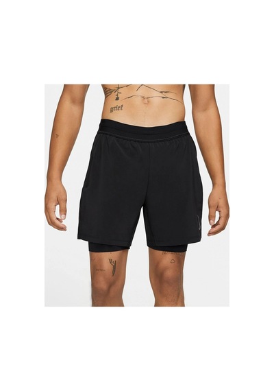 Nike Dri Fit Yoga 2-in-1 Erkek Siyah Taytlı Spor Şort Siyah