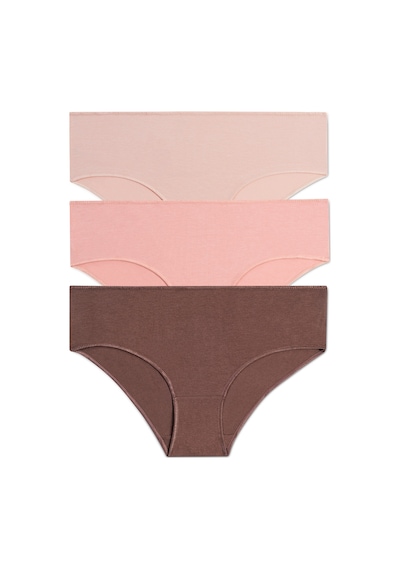 Suwen 3lü Paket Yüksek Bel Slip Külot St0040601a1343 Nude Kahverengi Pembe Kahverengi - Pembe
