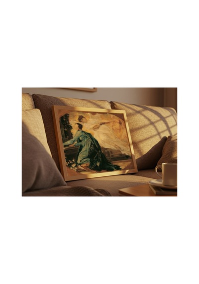 Klimt Müzik Alegorisi - Org Çalan Kadın Çerçevesiz Poster 30x42 Cm A3 Tablo Art Nouveau Duvar Dekoru