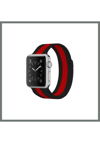 Bezos Watch 38mm Uyumlu Metal Mıknatıslı Kordon - Siyah-kırmızı Mmbz