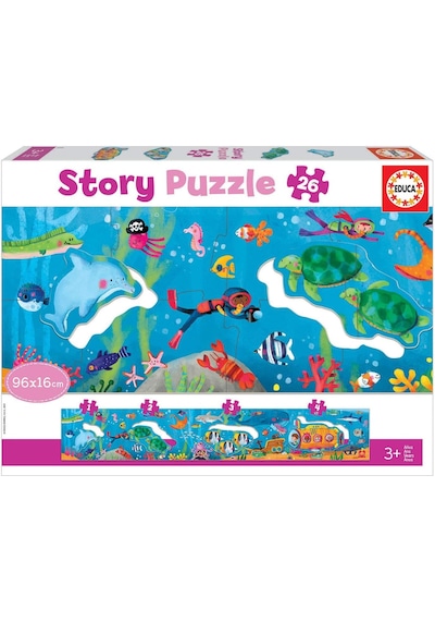 Educa 26 Parça Sualtı Dünyası Hikaye Puzzle - Sayılar Puzzle - 3-5 Yaş 1 Adet