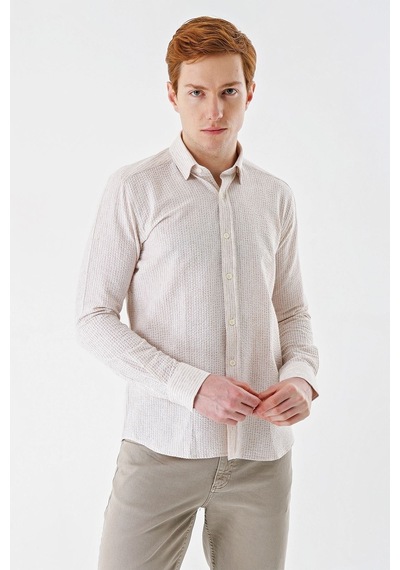 İmza Bej Uzun Kollu Çizgili Biritli Yaka Pamuklu Likralı Casual Slim Fit Dar Kesim Gömlek 1004240233-bej Bej İmza Bej Uzun Kollu Çizgili Biritli Yaka Pamuklu Likralı Casual Slim Fit Dar Kesim Gömlek 1004240233-bej Bej