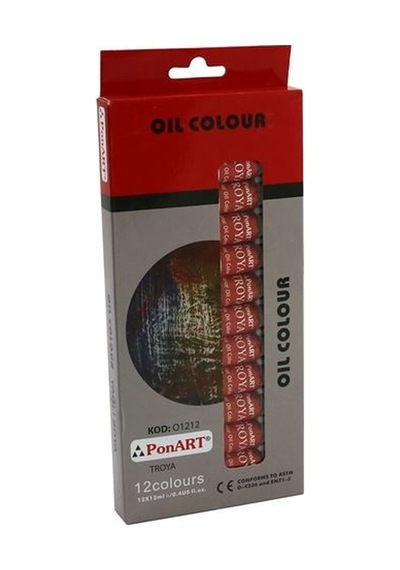 Ponart 12 Renk Guaj Boya Tüp Pkto-G1212 Çok Renkli
