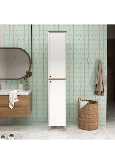Robin Home Alaska Çok Amaçlı Dolap Mutfak Kiler Banyo Dolabı 195cm Sepet-beyaz Beyaz