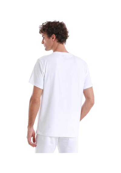 Hatemoğlu Beyaz Regular Fit Düz Pamuklu Bisiklet Yaka Triko Tişört 35102024c015 001 Beyaz