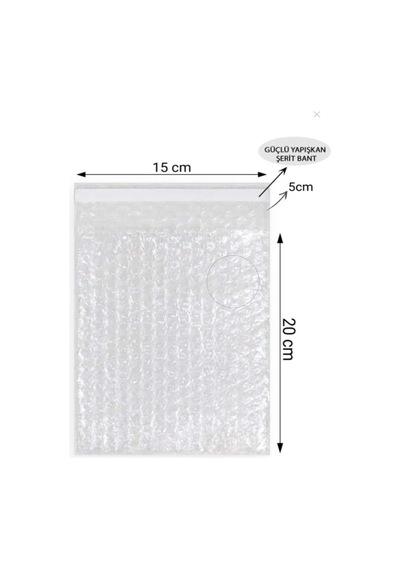Balonlu Patpat Torba Bantlı 15x20 +5 50 Adet Baloncuklu Torba Gri 15 X 20