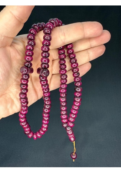 Zeytin Ağacı 99'luk Tesbih Bordo Renk 10,5mmx7,5mm T-768