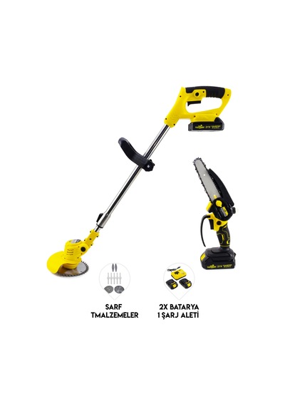 Dawreek Yellow21 İkili Tırpan Seti Şarjlı Tırpan + Testere