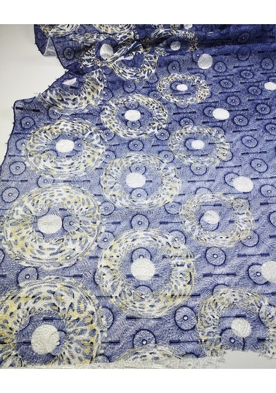 Mor Beyaz Renklerde Dantel En 130 Cm X Boy 225 Cm -10526 Çok Renkli