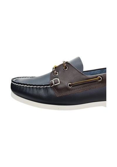 King Paolo King Shoes Lacivert Kahve Tımbırlant Erkek Ayakkabı