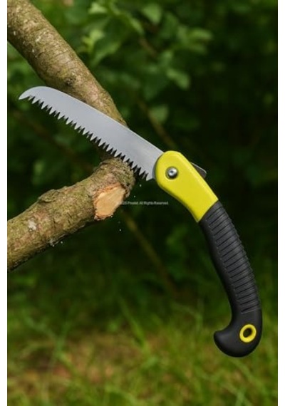 Busstier Katlanır Budama Testeresi, 18 Cm Paslanmaz Çelik Bıçak, 23 Cm Kaymaz Ergonomik Sap, Güvenlik Kilitli, Ağaç Dalı Kesim Ve Bahçe Kullanımı İçin Pratik El Testeresi