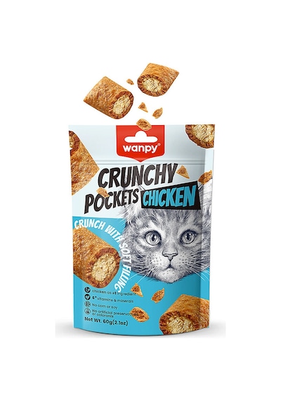 Wanpy Kedi Crunch Ödül Tavuk 60g