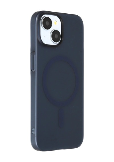Apple Uyumlu iPhone 15 Plus Kılıf Ultra İnce Mat Magsafe Sert Pc Tuna Kapak Lacivert