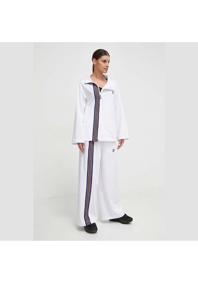 Fila Beyaz Flared Asymmetrıcal Track Jacket Wıth Seven Strıpes Tape Detaıl Beyaz