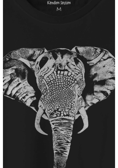 Fil Silüeti Elephant Animal Belgesel Doğa Çizim Baskılı Tişört Unisex T-shirt 001