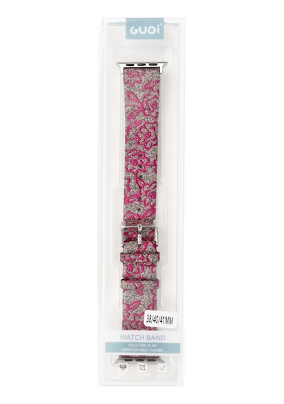 Apple Watch 38mm Uyumlu Creeper Desenli Kordon - Pembe