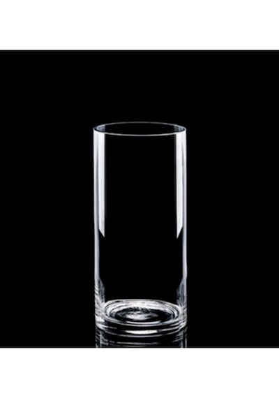 Silindir Cam Vazo Dekoratif El İmalati Orta 29x14 Cm