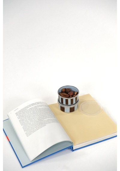 Emaylabxpeppythings Berry Emaye 4 Lü Kapaklı Kase Çerezlik, Kahvaltılık, Reçellik, Zeytinlik, Sunumluk Seti 8cm 200 Ml Mavi - Kahverengi