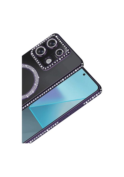 Newface - 432 - Xiaomi Redmi Note 13 Pro 4g Joke Simli Magneticsafe Kılıf - - Csmo-tex - Derin Mor