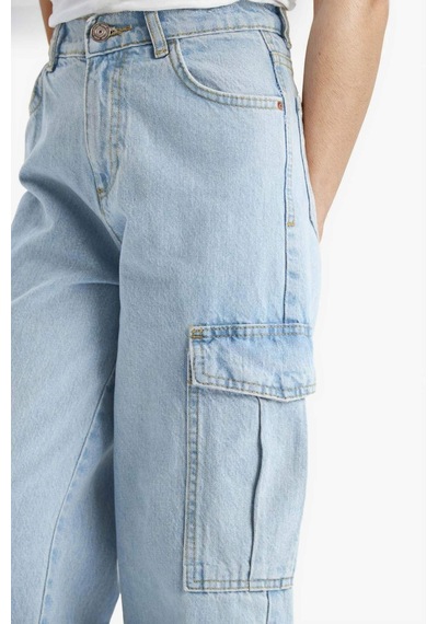 Defacto Kız Çocuk Wide Leg Kargo Geniş Paça Jean Pantolon E5878a825aunm63 Mavi Defacto Kız Çocuk Wide Leg Kargo Geniş Paça Jean Pantolon E5878a825aunm63 Mavi