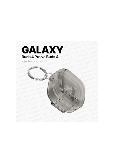 Samsung Galaxy Buds 4 Pro Ve Buds 4 İle Uyumlu Renkli Şeffaf Yumuşak Dokulu Darbelere Dayanıklı Silikon Kılıf Siyah, Galaxy Buds 4 Pro/4