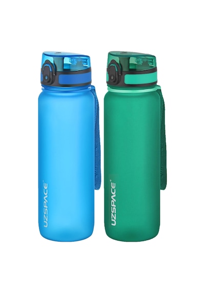 Uzspace 2'li Tritan Matara Seti 800 Ml 14 Farklı Renk Seçeneği Fiftyfifty-3053seta Mavi - Koyu Yeşil