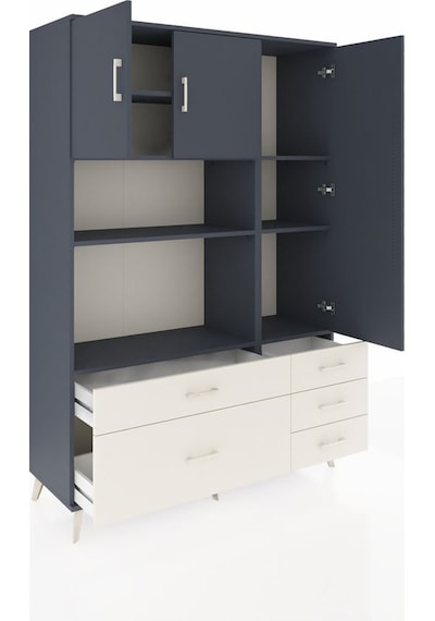 Hyperion Dolap 7 Raflı 5 Çekmeceli 3 Kapaklı 132x44x195 Antrasit-antrasit/aytaşı Antrasıt/aytası Hyperion Dolap 7 Raflı 5 Çekmeceli 3 Kapaklı 132x44x195 Antrasit-antrasit/aytaşı Antrasıt/aytası