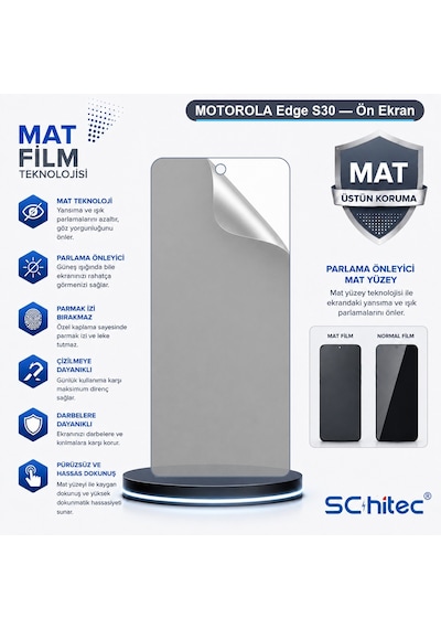 Motorola Edge S30 Uyumlu Ön Yüzey Mat Hidrojel Ekran Koruyucu