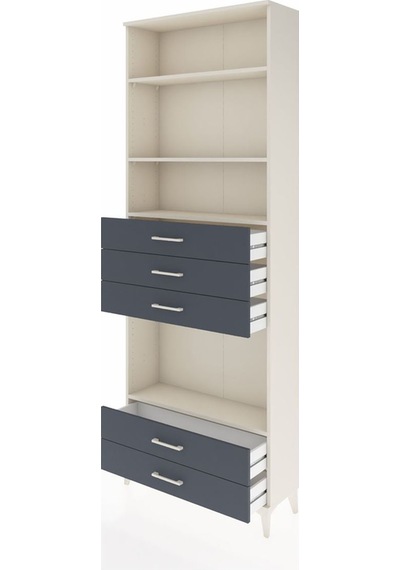Arges Dolap 4 Raflı 5 Çekmeceli 88x30x243 Aytaşı-antrasit Aytaşı