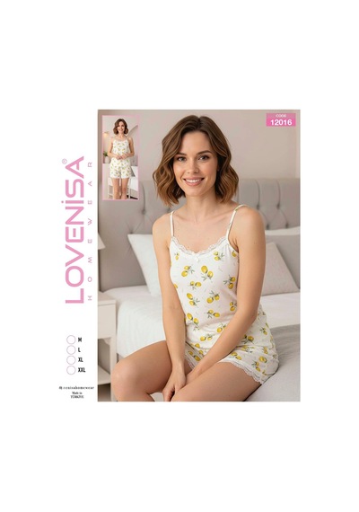 Lovenisa 12016 Kadın Şortlu Takım Desenli