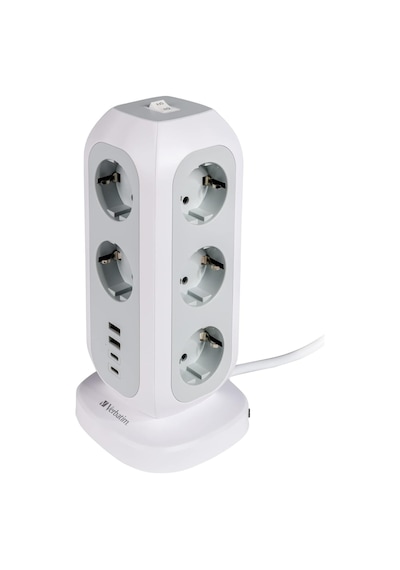 Verbatim 49547 - Eupt-01 Eu Power Tower - 11xac / 2xusb / 2xtype-
