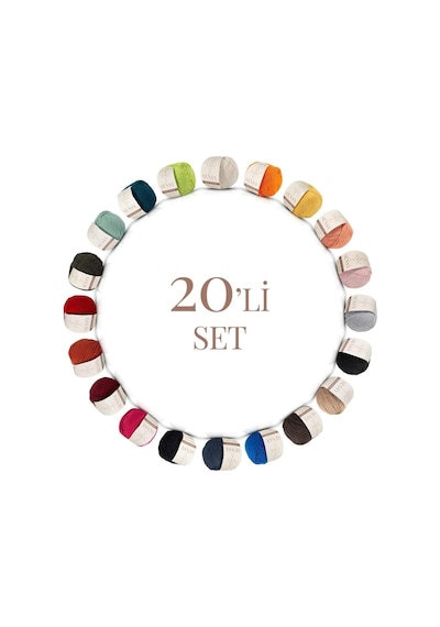 Premium Amigurumi Ipi Punch Panç Baby Soft Cotton 50 Gr 20'li Örgü Ip Set24 Diğer
