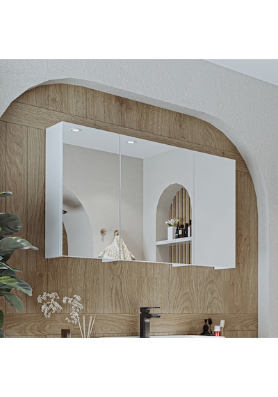 Banyo Dolabı Kulpsuz 3 Kapaklı Mdf 105 Cm Aynalı Banyo Üst Dolabı Mat Beyaz Banyo Dolabı Kulpsuz 3 Kapaklı Mdf 105 Cm Aynalı Banyo Üst Dolabı Mat Beyaz