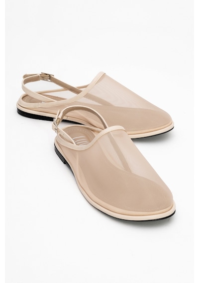 Luvishoes Luvi Shoes Shen Krem Fileli Burnu Kapalı Kadın Sandalet Krem