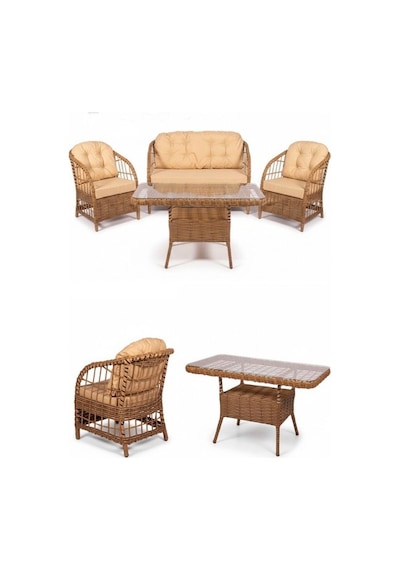 Dora Garden Home Nova 2+1+1 Rattan Bahçe Takımı Masalı Kahverengi Siyah Çizgili Dora Garden Home Nova 2+1+1 Rattan Bahçe Takımı Masalı Kahverengi Siyah Çizgili