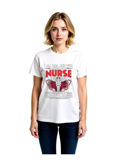Paybuy Kadın Hemşirelik Mesleği Baskılı Tişört Stethoscope Kanat Desenli Beyaz Paybuy Kadın Hemşirelik Mesleği Baskılı Tişört Stethoscope Kanat Desenli Beyaz