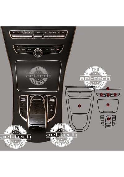 Mercedes C Seri Uyumlu Piano Black Tpu Koruyucu 7li Set 2019-2022