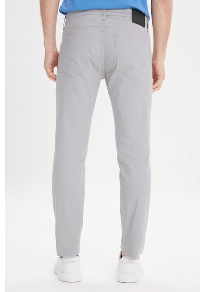 AC&Co / Altınyıldız Classics 360 Derece Her Yöne Esneyen Slim Fit Dar Kesim Diyagonal Desenli Erkek Pantolon Gri